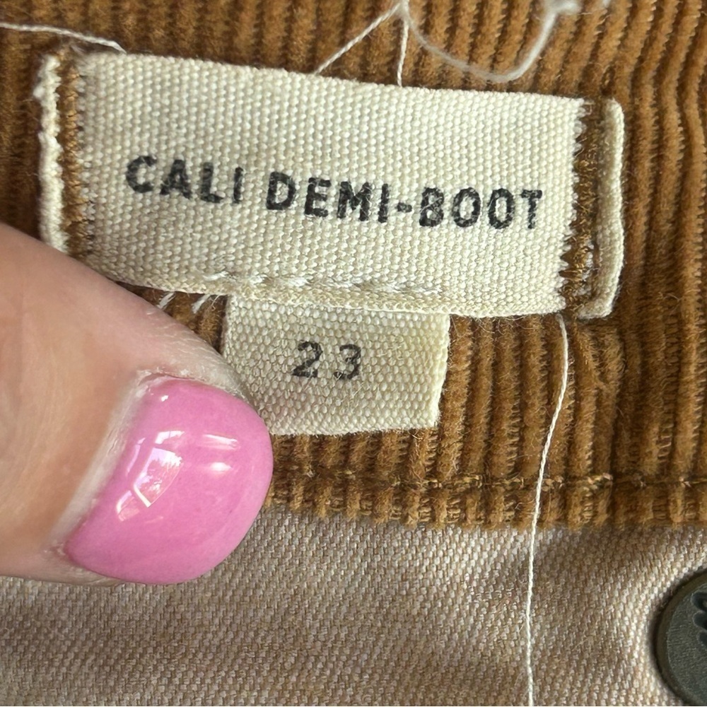 Madewell Women’s Cali Demi-Boot Corduroy Cropped Button Fly Pants Brown 23 - Picture 10 of 10